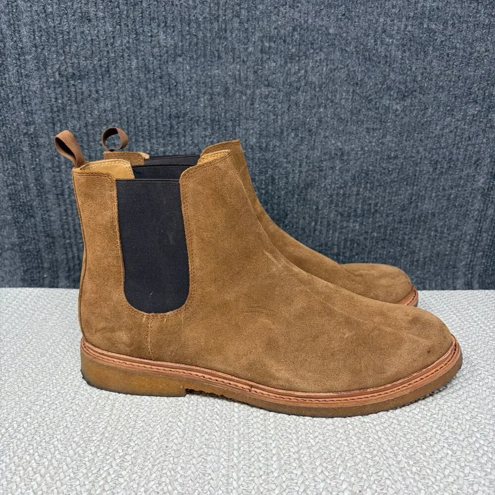 Polo Ralph Lauren Kaden Chelsea Boots Pull On Brown Suede Leather Mens 11 D